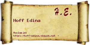 Hoff Edina névjegykártya